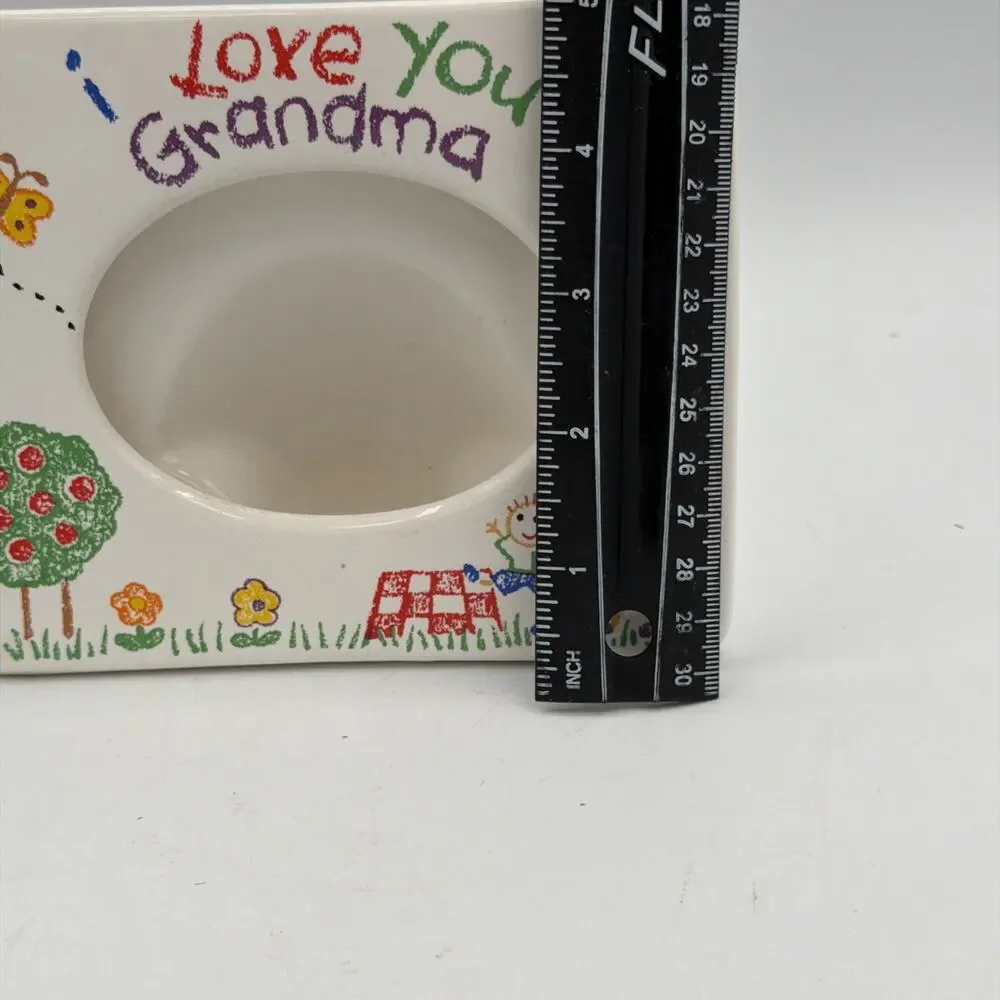Vintage 90s I Love My Grandma and Grandpa Ceramic Picture Frame Russ 6